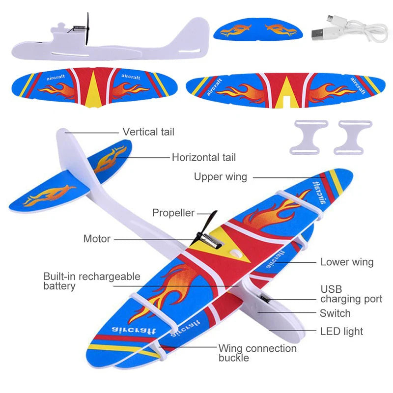 Large Foam Flying Plane Toy for Kids