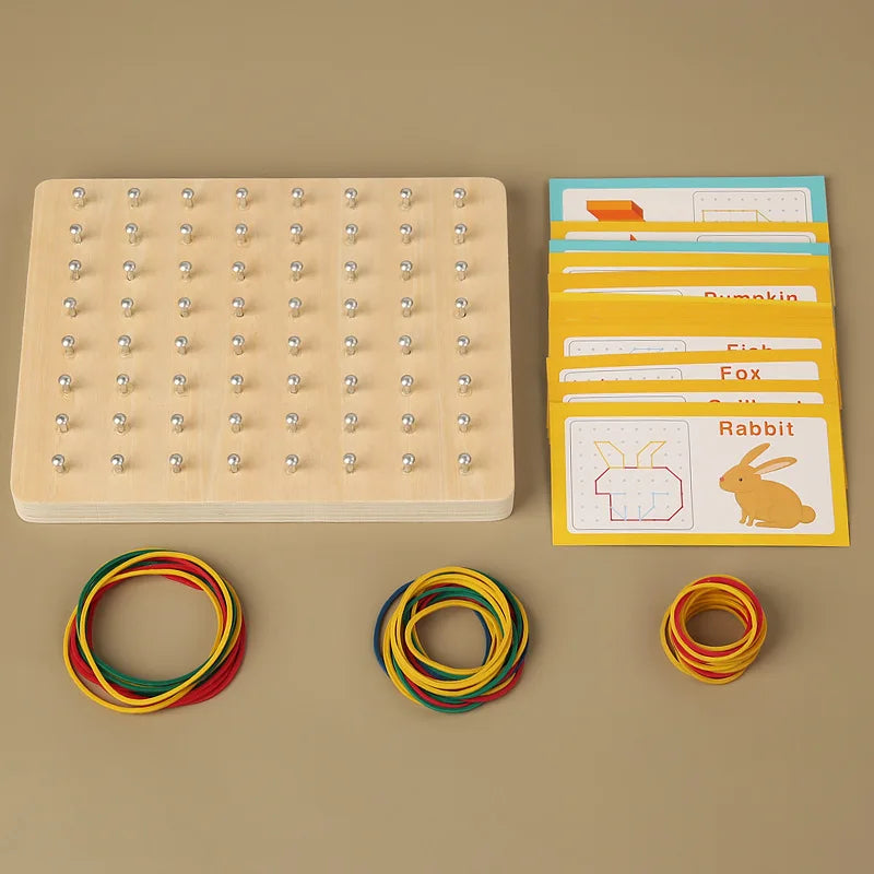 Wooden Geometric Pegboard for Kids