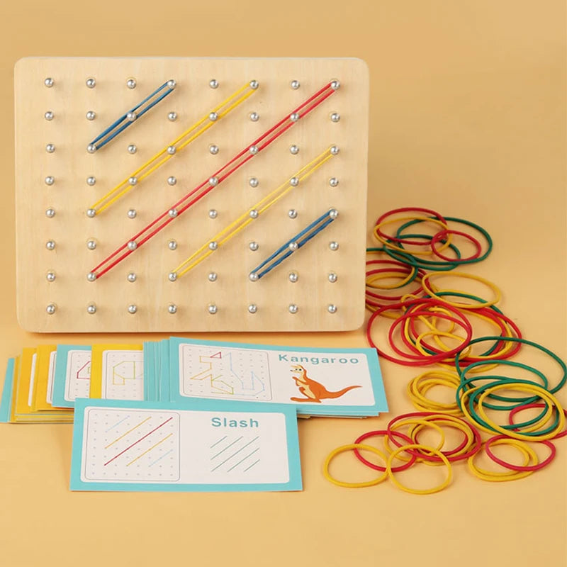 Wooden Geometric Pegboard for Kids